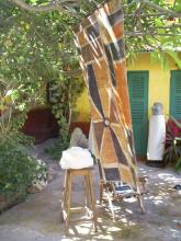 A piece of cloth hanging from a tree